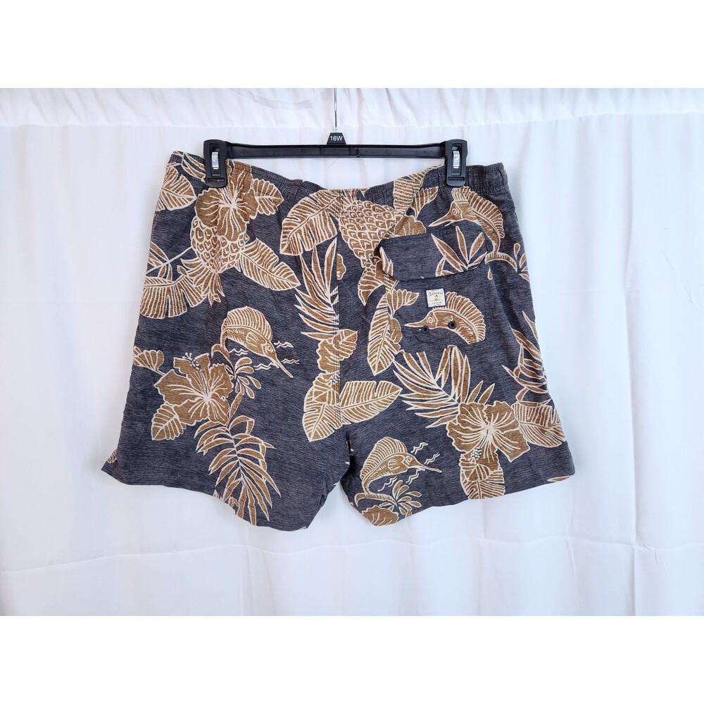 Tommy Bahama Paradise Nation Men's Brown Floral Mesh Lined Swim Trunks Size L